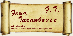 Fema Taranković vizit kartica